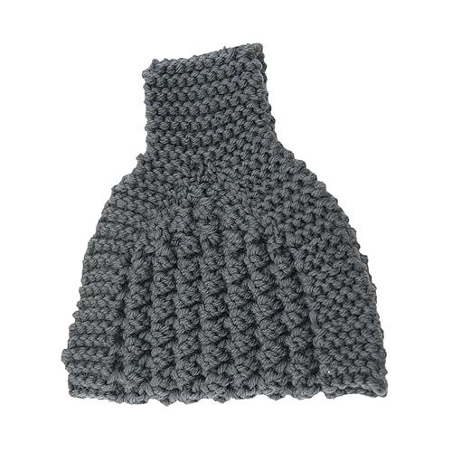 JISADER Pferdeschwanz-Mütze, Haarreifen, gestrickt, leicht, hochwertig, gestrickte Haarband-Mütze für Frauen für verbreitertes Stirnband, Gehörschutz, Mädchen, Dunkelgrau von JISADER