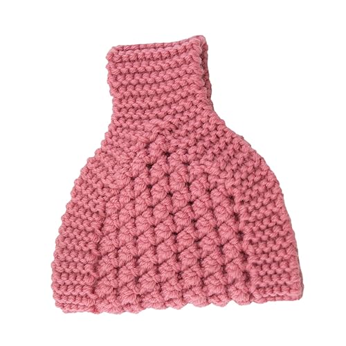 JISADER Pferdeschwanz-Mütze, Haarreifen, gestrickt, leicht, hochwertig, gestrickte Haarband-Mütze für Frauen für verbreitertes Stirnband, Gehörschutz, Mädchen, ROSA von JISADER