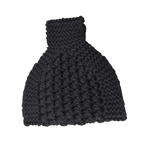 JISADER Pferdeschwanz-Mütze, Haarreifen, gestrickt, leicht, hochwertig, gestrickte Haarband-Mütze für Frauen für verbreitertes Stirnband, Gehörschutz, Mädchen, Schwarz von JISADER