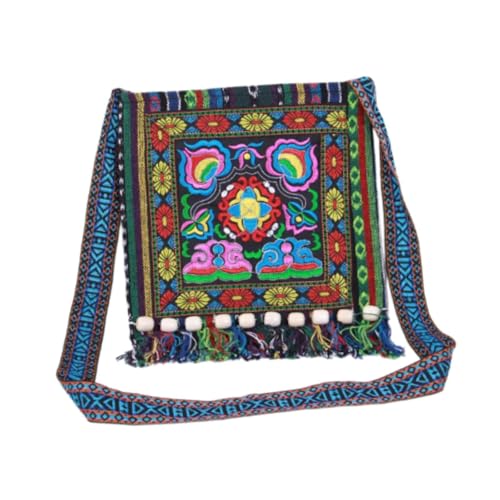 JISADER Tribal Stickerei Tasche Retro Design Umhängetasche für Strand Shopping Neujahr, Blau von JISADER
