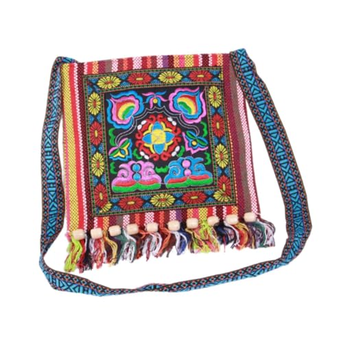 JISADER Tribal Stickerei Tasche Retro Design Umhängetasche für Strand Shopping Neujahr, Rot von JISADER