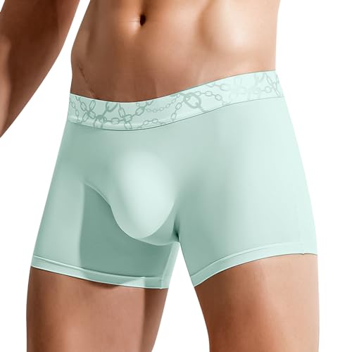 Boxershorts Eisseide Herren Eisseide Unterwäsche Herren Nahtlos Seamless Unterhosen Durchsichtig Atmungsaktiv Reizwäsche Transparente Retroshorts Bequem Dünn Boxer Shorts Low Rise Sommer Underwear von JISUXIAB