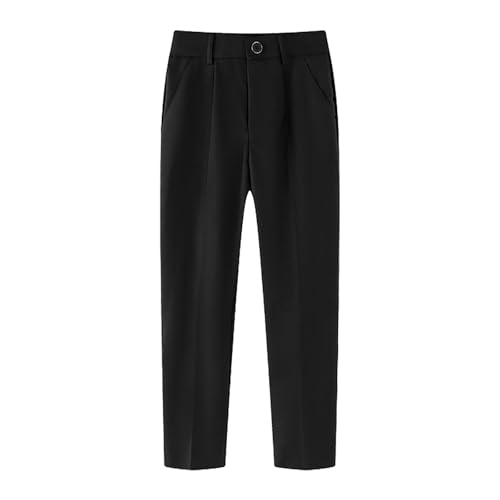 JISUXIAB Anzughose Jungen Slim Gerades Bein Hose Stretch Hose Premium Comfort Classic Fit Pants Baggy Sommerhose Luftig Freizeithose Bequeme Stoffhose Weich Casual Palazzohose Black 130 JISUXIAB Anzughose Jungen Slim Gerades Bein Hose Stretch Hose Premium Comfort Classic Fit Pants Baggy Sommerhose Luftig Freizeithose Bequeme Stoffhose Weich Casual Palazzohose Black 130 von JISUXIAB