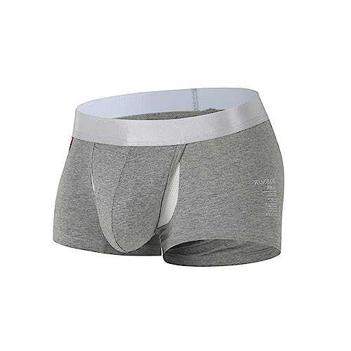 JISUXIAB Boxershorts Herren Mit Pouch Beutel Pouch Unterhose Bulge Enhancing Pouch Reizwäsche Atmungsaktive Underwear Baumwolle Boxer Shorts Sexy Unterhosen Dünn Retroshorts Weiche Stretch von JISUXIAB