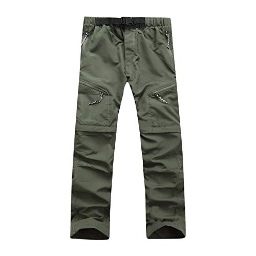 JISUXIAB Outdoorhose Herren Mit Abnehmbaren Beinen Schnelltrocknend Wanderhose Stretch Palazzohose Luftig Sommerhose Weich Pants Leicht Hosen Bequeme Herrenhose Für Fitness Wandern Laufen Green S von JISUXIAB