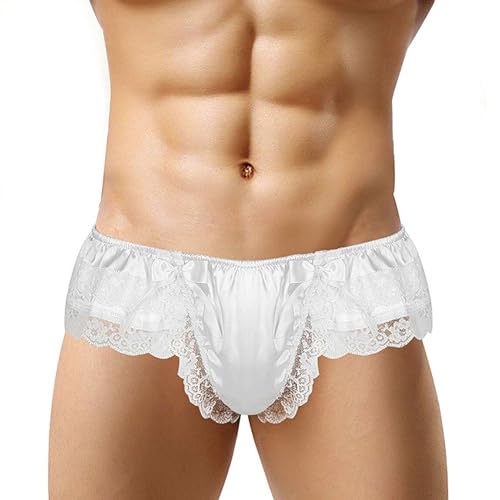 JISUXIAB Spitze Unterwäsche Erotische Durchsichtige Slip Dünn Transparente Atmungsaktiv Gay String Tanga Männer Mit Spitze Stretch Unterhose Sport Slip Low Rise Trunk Baumwoll Reizwäsche von JISUXIAB
