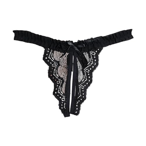 JISUXIAB String Ouvert Für Frauen Spitze String Tanga Mit Offenem Schritt Durchsichtige Thongs Atmungsaktiv Niedrige Taille Slip Weich Reizwäsche Unterwäsche Für Damen Baumwoll von JISUXIAB