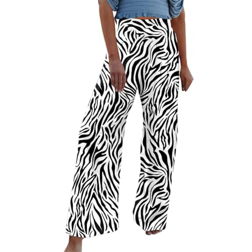 Weite Hose Mit Hohem Bund Damen Zebramuster Printing Sommerhose Loose Freizeithose Mit Taschen Palazzohose Weich Stoffhose Bequeme Pants Leicht Hosen Mode Damenhose White L Weite Hose Mit Hohem Bund Damen Zebramuster Printing Sommerhose Loose Freizeithose Mit Taschen Palazzohose Weich Stoffhose Bequeme Pants Leicht Hosen Mode Damenhose White L von JISUXIAB