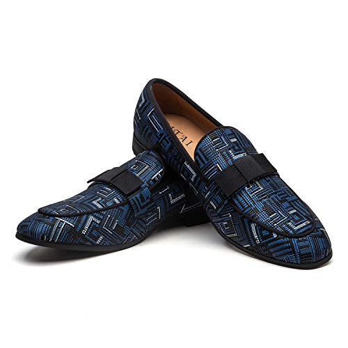 JITAI Blau Herren Loafers Mode Freizeitschuhe Loafers Party Schuhe, Blau 05, 41 EU (8 UK) von JITAI