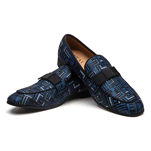 JITAI Blau Herren Loafers Mode Freizeitschuhe Loafers Party Schuhe, Blau 05, 42 EU (9 UK) von JITAI