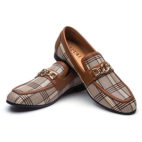 JITAI Braun Herren Loafers Mode Freizeitschuhe Loafers Party Schuhe, Braun 03, 41 EU (8 UK) von JITAI