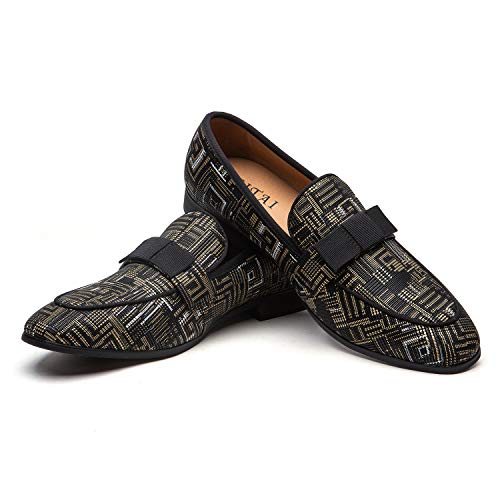 JITAI Gold Herren Loafers Mode Freizeitschuhe Loafers Party Schuhe, Gold 06, 42 EU (9 UK) von JITAI