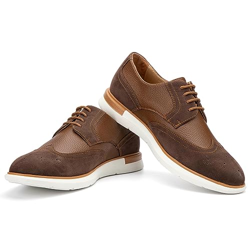 JITAI Herren Oxford Schuhe Business Schuhe Herren Elegante Schuhe Leder Schnürhalbschuhe, Braun-04, 41 EU (8 UK) von JITAI