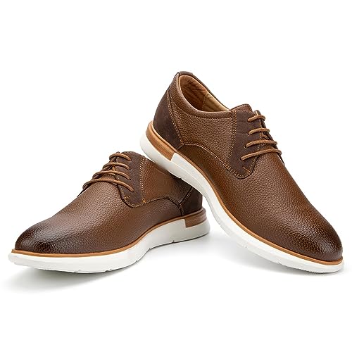 JITAI Herren Oxford Schuhe Business Schuhe Herren Elegante Schuhe Leder Schnürhalbschuhe, Braun-08, 42 EU (9 UK) von JITAI