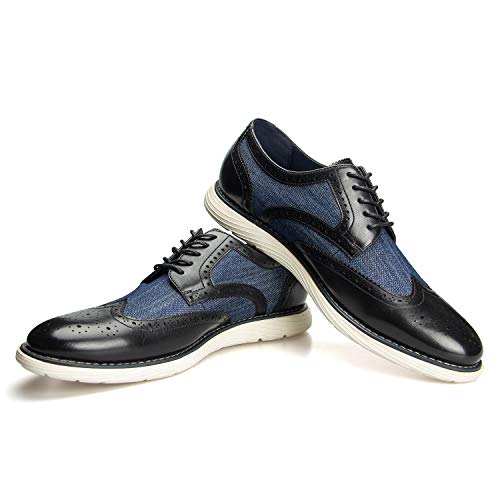 JITAI Herren Oxfords Schuhe Freizeitschuhe für Herren Leichte Schnür-Modeschuhe, Blau-10, 42 EU (9 UK) von JITAI