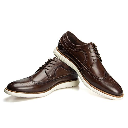 JITAI Herren Oxfords Schuhe Freizeitschuhe für Herren Leichte Schnür-Modeschuhe, Braun-07, 42 EU (9 UK) von JITAI