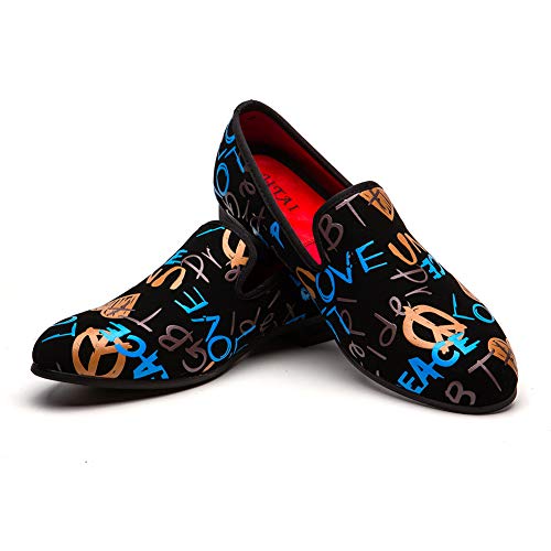 JITAI Männer Lindford Moc Toe Bit Slip-On Penny Loafer Party Schuhe, Schwarz 03, 45 EU (12 UK) von JITAI