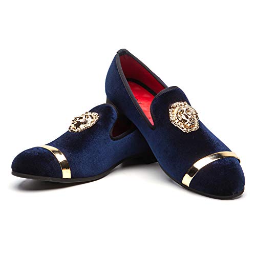 JITAI Männer Penny Slip-On Leder gefüttert Loafer Herren Schuhe Mokassins, Blau 02, 44 EU (11 UK) JITAI Männer Penny Slip-On Leder gefüttert Loafer Herren Schuhe Mokassins, Blau 02, 44 EU (11 UK) von JITAI