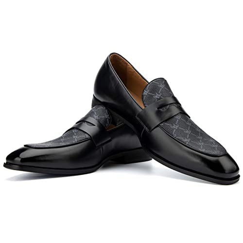 JITAI Mokassins Herren Elegante Schuhe Freizeit Loafer Herren Anzug Schuhe, Schwarz-05, 41 EU (8 UK) von JITAI