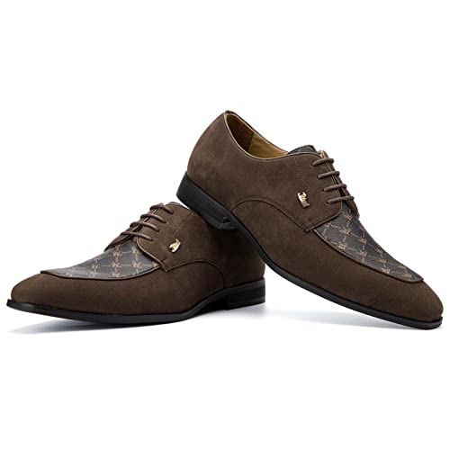 JITAI Oxfords Herren Elegante Schuhe Business Schnürhalbschuhe Herren Anzug Schuhe, Braun-08, 44 EU (11 UK) von JITAI