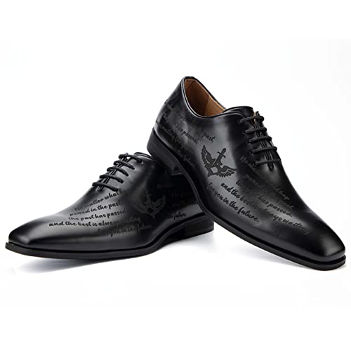 JITAI Oxfords Herren Elegante Schuhe Business Schnürhalbschuhe Herren Anzug Schuhe, Schwarz-03, 41 EU (8 UK) von JITAI