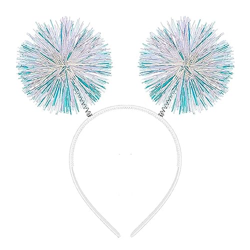 1 Stück Folienstreifen Stirnband Mode Stirnband Flauschiger Ball Haarschlaufe Cosplay Haarschmuck Für Frauen Mädchen Weihnachten Party Geburtstag von JITNGA