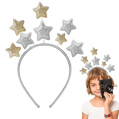 1 Stück Glitzerstern-Stirnband Valentinstag Haarbänder Für Prinzessin Party Haarstirnbänder Zubehör Für Frauen Mädchen Kinder Erwachsene Urlaub Festival Geburtstagsfeier (Silber) von JITNGA