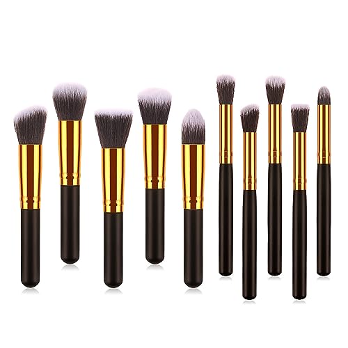 10 Stück Pinselset Makeup Professionelle Premium Make Up Pinsel Set Schminkpinsel Lidschatten Concealer Blush Puderpinsel Set Für Frauen Mädchen Reisen von JITNGA