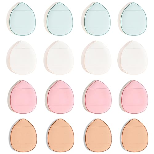 12 Stück Puderquaste Dreieck Kissen Pads Gesicht Make-Up Einstellung Mini Fingerschwamm Pinsel Beauty Blender Für Foundation Concealer Cosmetic Tool von JITNGA