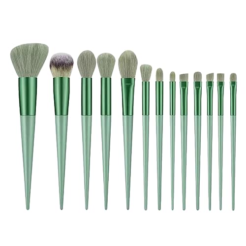 13 Stück Make-Up-Pinsel-Set Professionelles Hochwertige Kunstfaser Für Puder Concealer Foundation Lidschatten Pinsel (Matcha Grün) von JITNGA