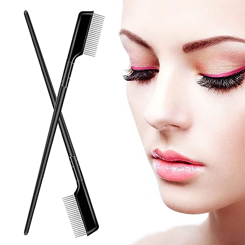 2 Stück Wimpernkamm Wimpernpinsel Trenner Lockenwickler Wimpern Make Up Mascara Applikator Pinsel Leichte Und Tragbare Mit Kammabdeckung Für Frauen Und Mädchen (Schwarz) von JITNGA