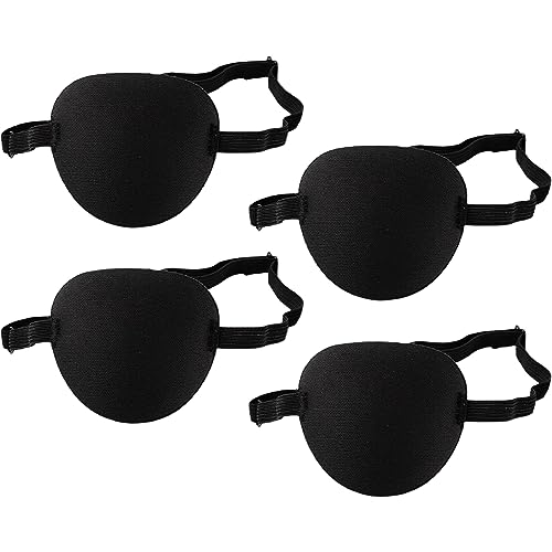 4 Stück 3D Verstellbare Medizinische Augenklappen Für Erwachsene Kinder Linke Oder Rechte Augen Strabismus Amblyopie Doppelsicht (Schwarz) von JITNGA