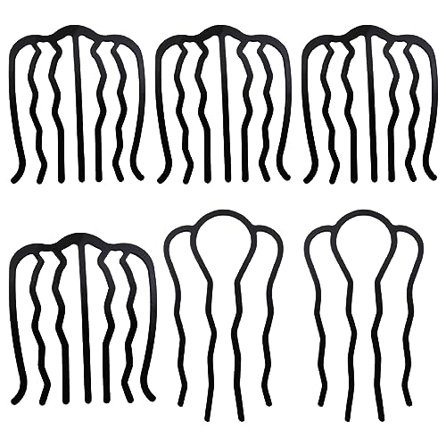 6 Stück Haar Gabel Haar Seite Kämme U-Förmig Updo Bun Haar Pin Stick Vintage Hair Styling Tool Zubehör Für Frauen Mädchen (Schwarz) von JITNGA