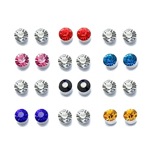 Jitnga 12 Paar Magnet Ohrringe Herren Damen Fake Ohrringe Non Piercing Schmuck Ohrringe Runde Kristall Ohrstecker Set Magnetische Ohrstecker Magnet Ohrringe Für Mädchen Jungen Männer Frauen von JITNGA