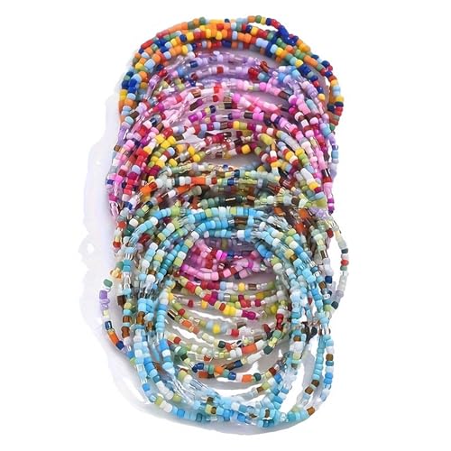 JITNGM 30pcs Bunte Böhmische Glasperlen Knöchel-Armband, Handkette Stilvolle Perlen Armbänder Armbänder Set, Für Frauen Und Mädchen, Für Reisen Und Urlaub von JITNGM