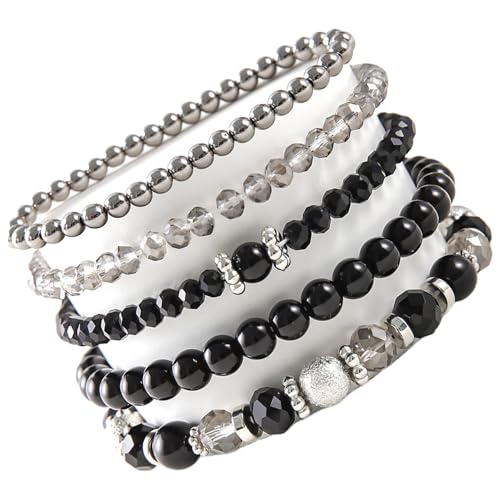 JITNGM 5pc Tragbare Kristallperlenarmband Set Vielseitige Kristallperlenarmbandsammlung Für Einzigartige Stile Und Eleganzen von JITNGM