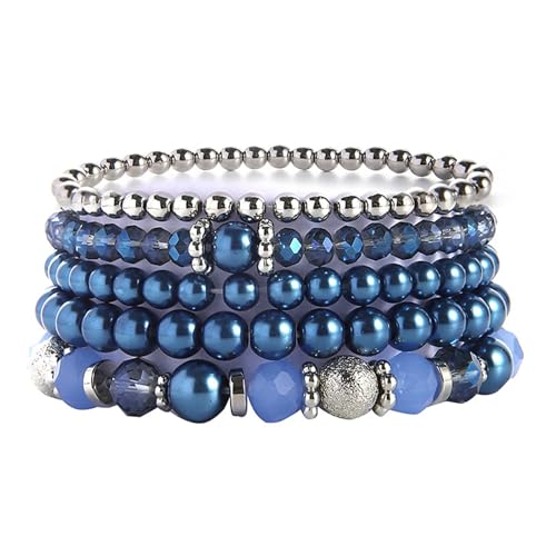 JITNGM 5pc Tragbare Kristallperlenarmband Set Vielseitige Kristallperlenarmbandsammlung Für Einzigartige Stile Und Eleganzen von JITNGM