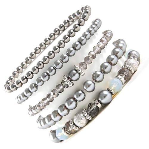 JITNGM 5pc Tragbare Kristallperlenarmband Set Vielseitige Kristallperlenarmbandsammlung Für Einzigartige Stile Und Eleganzen von JITNGM