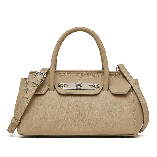 JIUFENG Damen-Handtasche aus echtem Leder, Kuriertasche, Umhängetasche, vielseitige Schultertasche, Khaki, Classic JIUFENG Damen-Handtasche aus echtem Leder, Kuriertasche, Umhängetasche, vielseitige Schultertasche, Khaki, Classic von JIUFENG