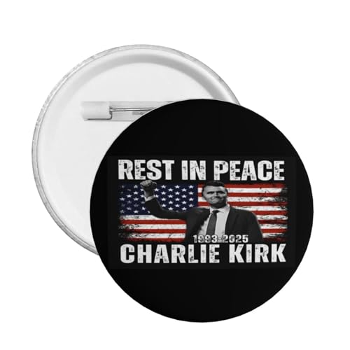 Charlie Kirk RIP Runde Anstecker Button Pins Abzeichen Brosche Dekoration für Hut Taschen Kleidung von JIUFOTK