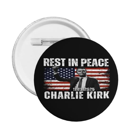 Charlie Kirk RIP Runde Anstecker Button Pins Abzeichen Brosche Dekoration für Hut Taschen Kleidung von JIUFOTK