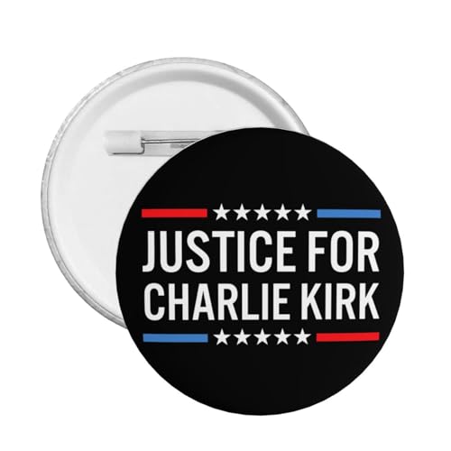 Gerechtigkeit für Charlie Kirk Pin und Button Kreis Abzeichen Runde Brust Pins Brosche Dekor von JIUFOTK