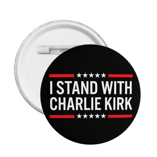 Ich stehe mit Charlie Kirk Pin Runde Brust Pins Brosche Dekor 1 Pcs von JIUFOTK