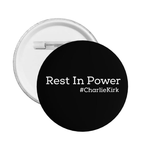 Rest In Power Charlie Kirk Runde Anstecker Anstecker Brosche Dekoration für Hut Taschen Kleidung von JIUFOTK
