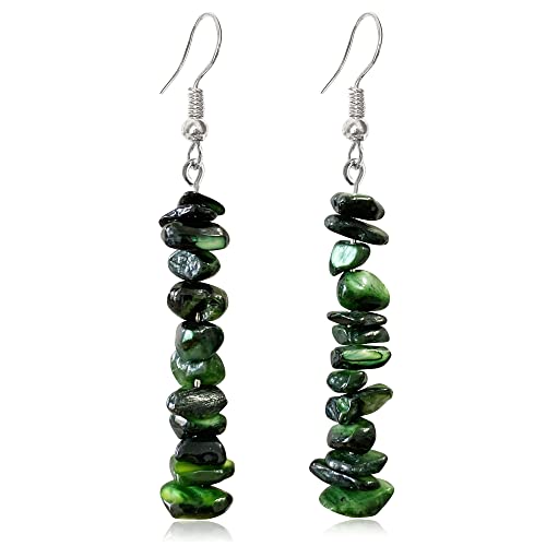 JIUIQL Einzigartige handgefertigte Ohrringe aus Quarzkristall, bunter Boho-Stil, mit natürlichem Chakra-Stein für Frauen und Mädchen von JIUIQL