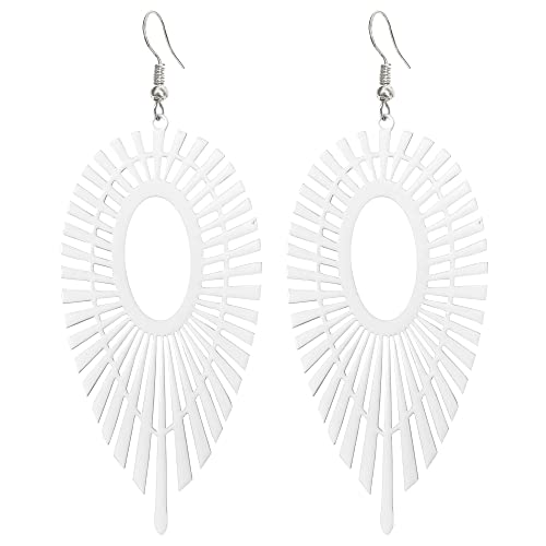 JIUIQL Minimalistische, leichte, kreative Vintage-Ohrringe aus schwarzem und weißem Metall, Blattgeometrie, baumelnd, für Damen, Statement, kreatives Schmuckgeschenk, Metall JIUIQL Minimalistische, leichte, kreative Vintage-Ohrringe aus schwarzem und weißem Metall, Blattgeometrie, baumelnd, für Damen, Statement, kreatives Schmuckgeschenk, Metall von JIUIQL