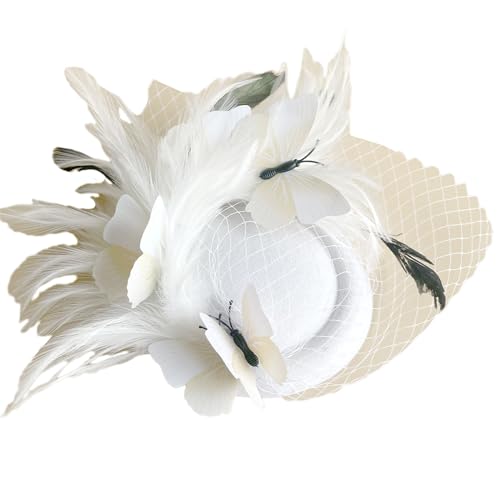 1920er Jahre Feder Fascinator Stirnband Für Mädchen Abschlussball Haarspangen Für Teenager Erwachsene Bankett Pferdeschwanz Haarnadel Fascinator Stirnband Schwarzes Fascinator Stirnband von JIUJIUWO