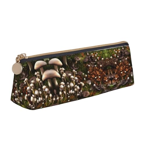 JIUTY Federmäppchen für die Schule, Motiv: Wildpilze, kleine Reißverschlusstasche für Bleistifte, Stifte, Marker, Make-up, Münzen, weiß, Einheitsgröße, Taschen-Organizer von JIUTY