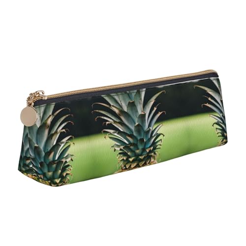JIUTY Federmäppchen mit Ananasmotiv, kleine Reißverschlusstasche für Bleistifte, Stifte, Marker, Make-up, Münzen, weiß, Einheitsgröße, Taschen-Organizer von JIUTY