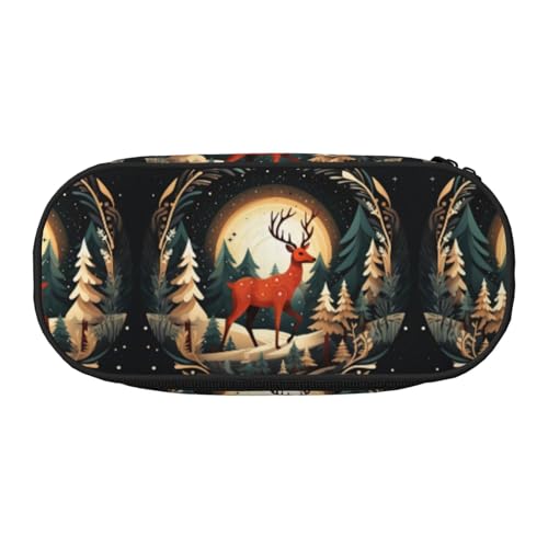 JIUTY Federmäppchen mit Aufschrift "Merry Christmas", niedlich, ästhetisch, großes Fassungsvermögen, Reißverschluss, tragbar, Schreibtisch-Organizer für Erwachsene, Schwarz , Einheitsgröße, von JIUTY